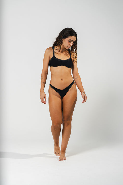 BEACH PANTY GLITTER NEGRO